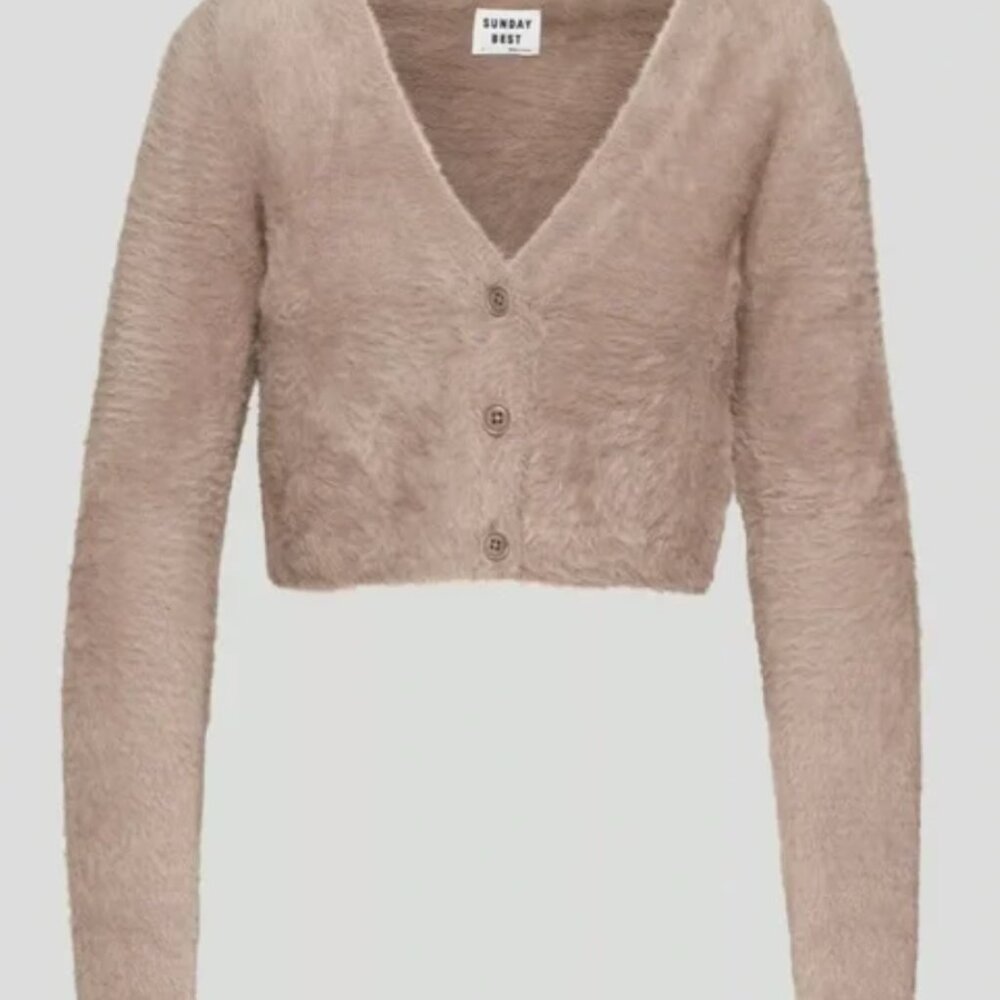 Aritzia Sunday Best Reese Cardigan (Turner Taupe, Size Small)